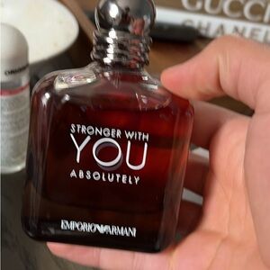 Emporio Armani Stronger With You Absolutely - Amber Brown & Silver Bottle